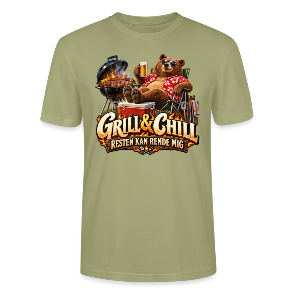 CityShirts - T-shirt - Grill & Chill – Resten kan rende mig - CS049 - grågrøn
