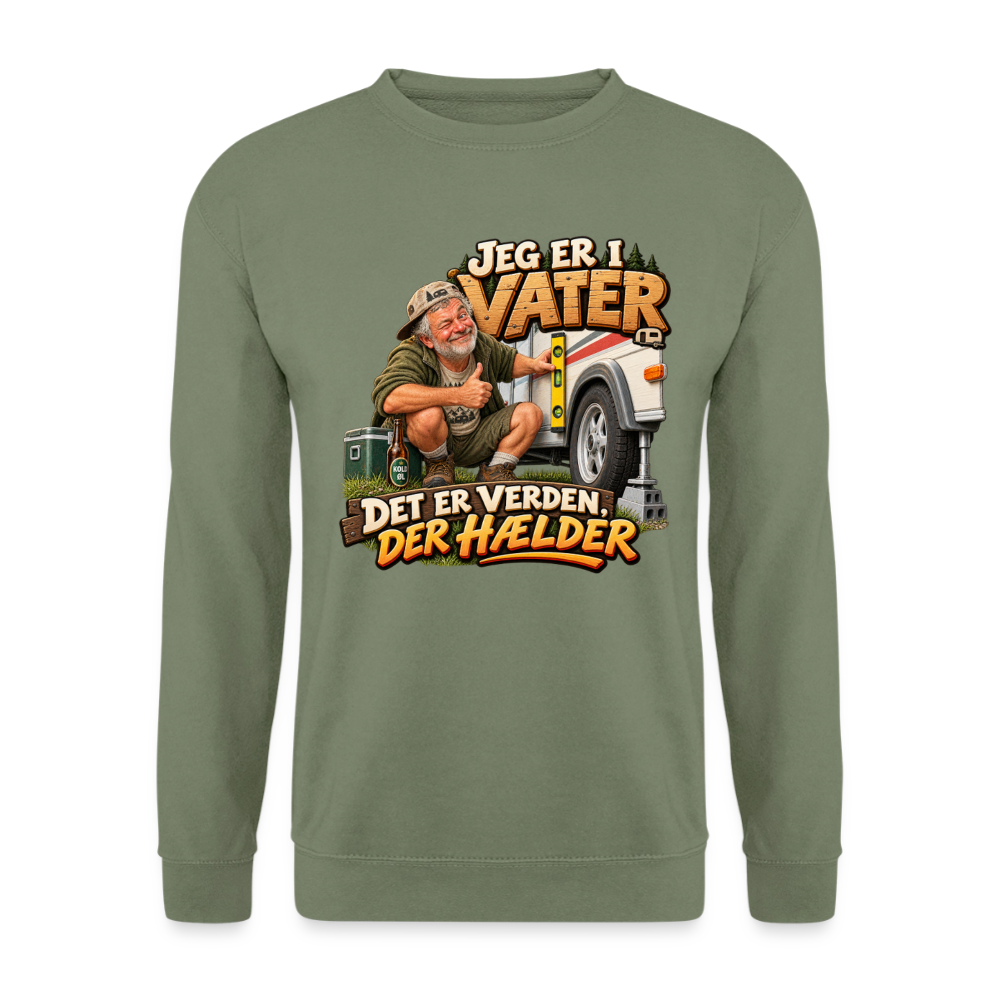 CityShirts - Sweatshirt - Jeg er i vater – Det er verden, der hælder - CS033 - militærgrøn