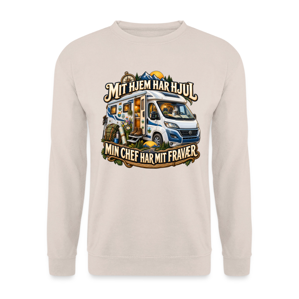 CityShirts - Sweatshirt - Mit hjem har hjul – Min chef har mit fravær - CS040 - sand