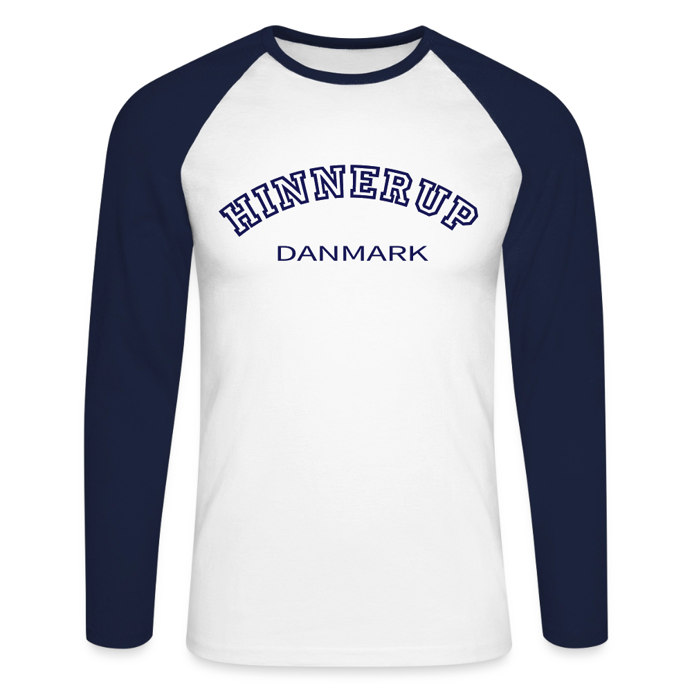 CityShirt - Baseball T-Shirt - Hinnerup - hvid/marineblå