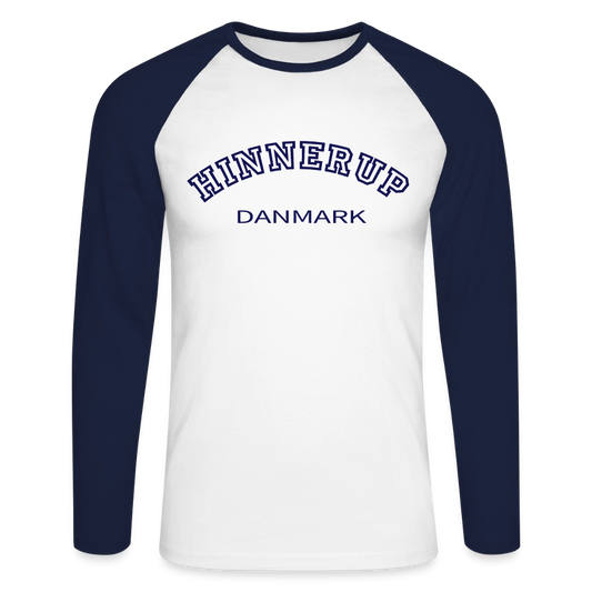 CityShirt - Baseball T-Shirt - Hinnerup - hvid/marineblå