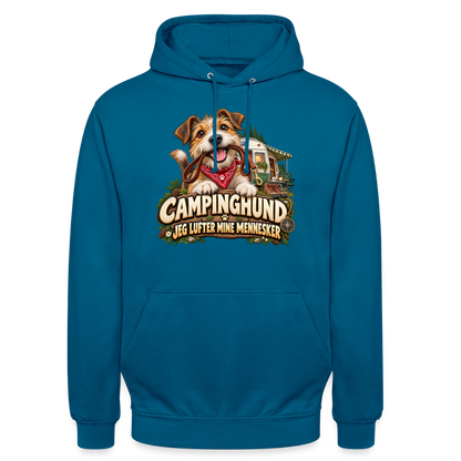 CityShirts - Hoodie - Campinghund – Jeg lufter mine mennesker - CS041 - dybt havblå 