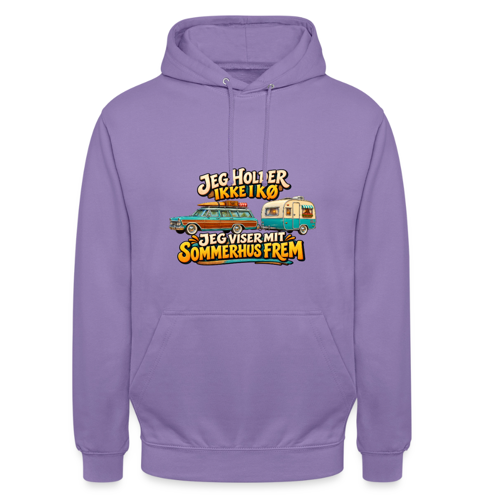CityShirts - Hoodie - Jeg holder ikke i kø – Jeg viser mit sommerhus frem - CS034 - lavendel