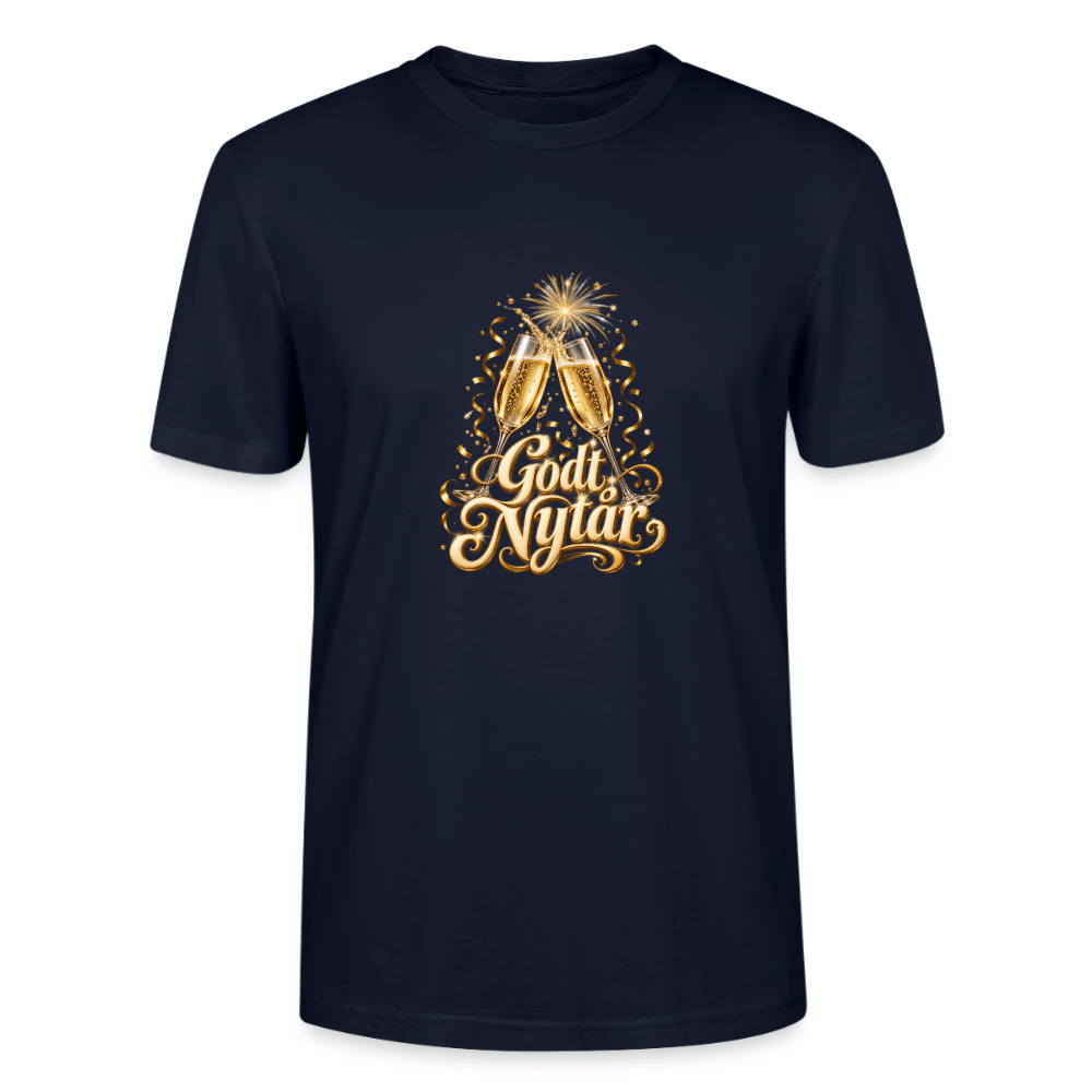 CityShirts - T-shirt - Godt Nytår – champagne og fyrværkeri - CS066 - marineblå