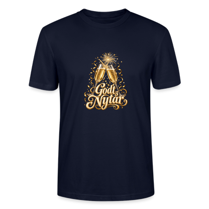 CityShirts - T-shirt - Godt Nytår – champagne og fyrværkeri - CS066 - marineblå