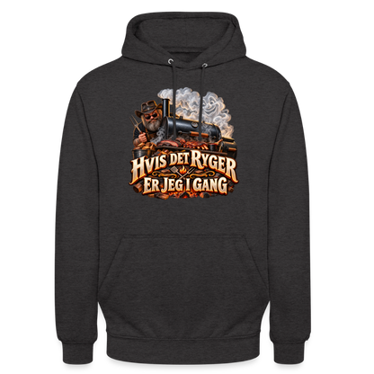 CityShirts - Hoodie - Hvis det ryger, er jeg i gang - CS051 - charcoal