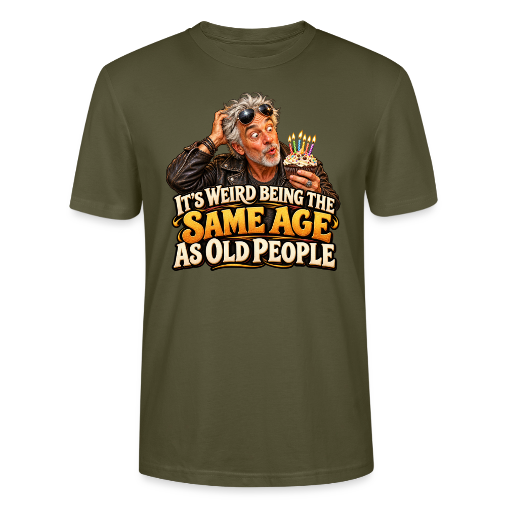 CityShirts - T-shirt - Same age as old people - CS018 - khaki