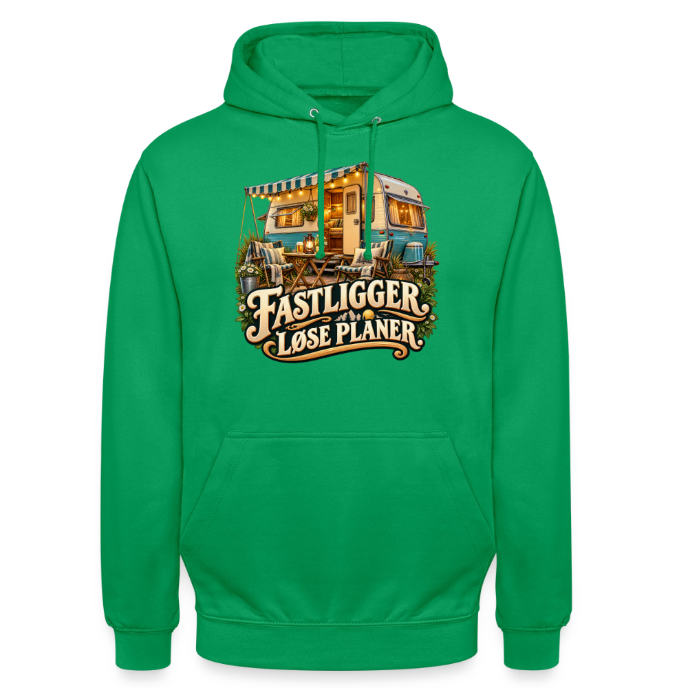 CityShirts - Hoodie - Fastligger. Løse planer. - CS031 - kelly grøn
