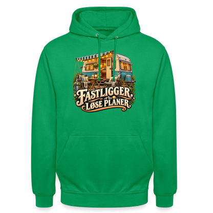 CityShirts - Hoodie - Fastligger. Løse planer. - CS031 - kelly grøn