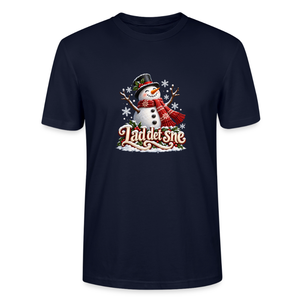CityShirts - T-shirt - Lad det sne – snemand - CS064 - marineblå