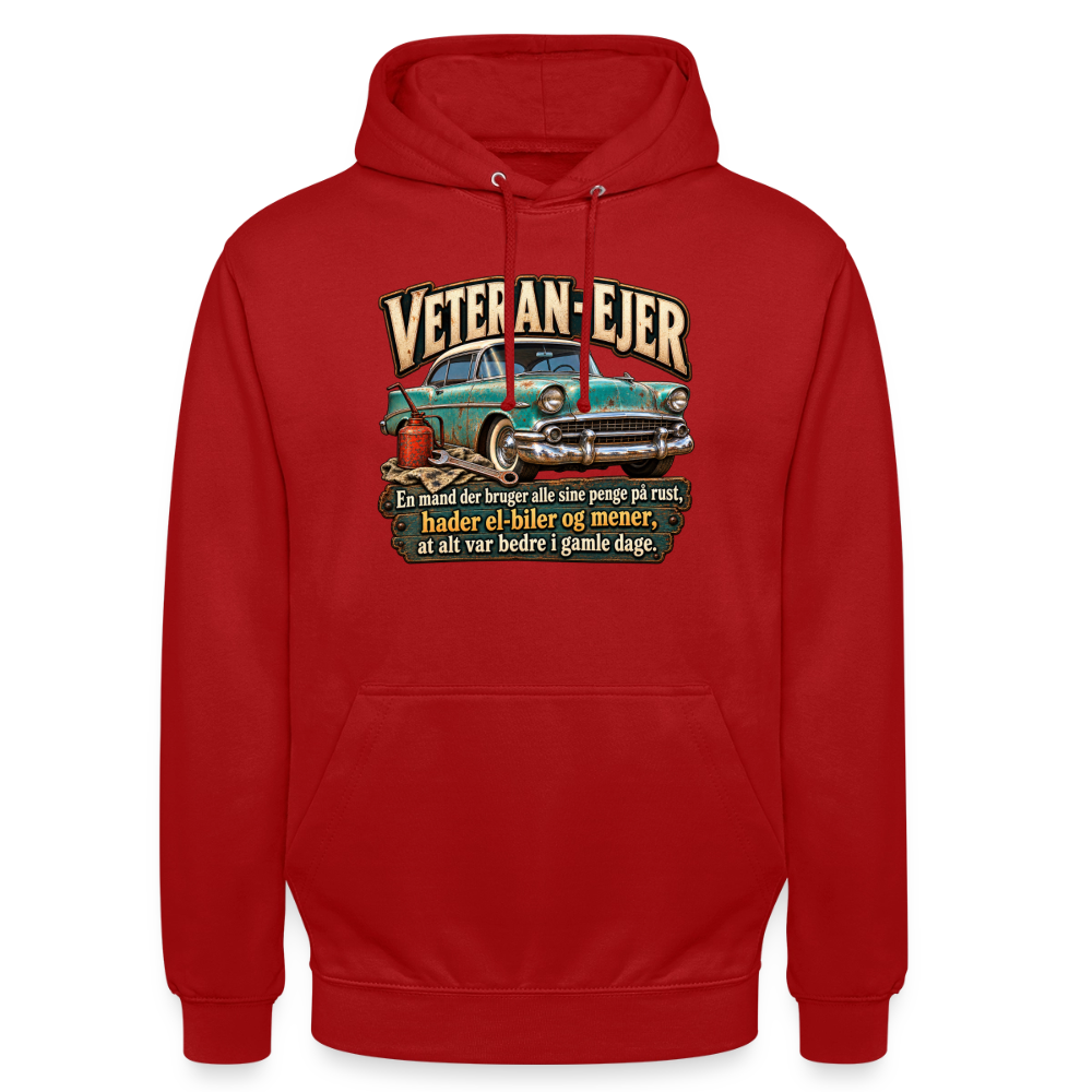 CityShirts - Hoodie - Veteran-ejer - CS017 - rød