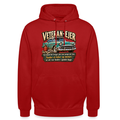 CityShirts - Hoodie - Veteran-ejer - CS017 - rød