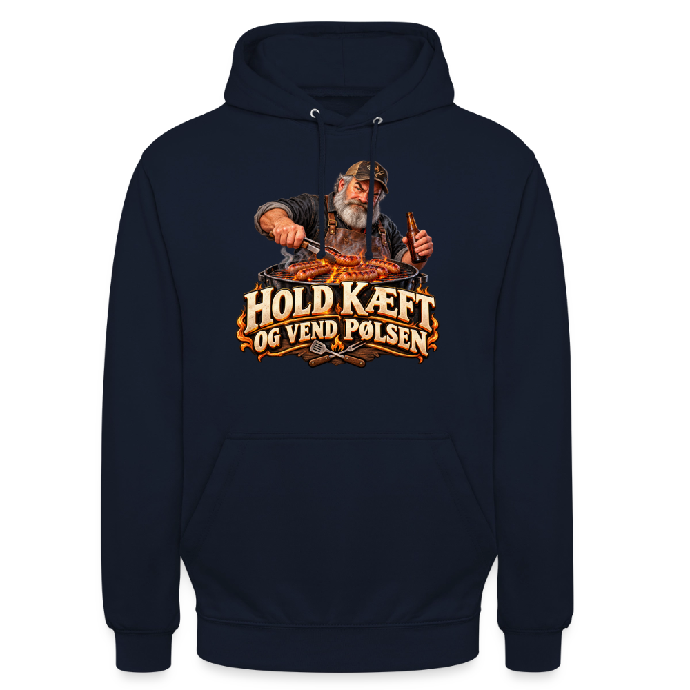 CityShirts - Hoodie - Hold kæft og vend pølsen - CS045 - marineblå