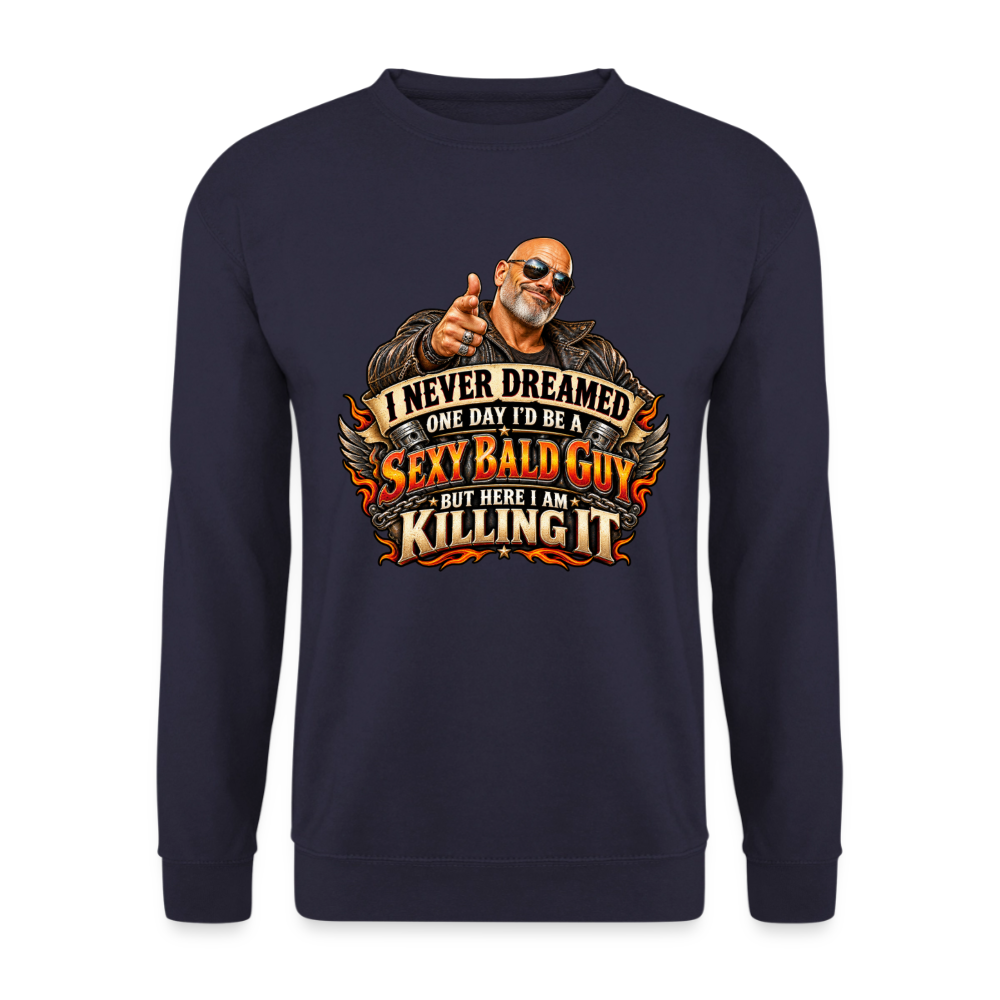 CityShirts - Sweatshirt - Sexy Bald Guy – Killing It - CS008 - marineblå