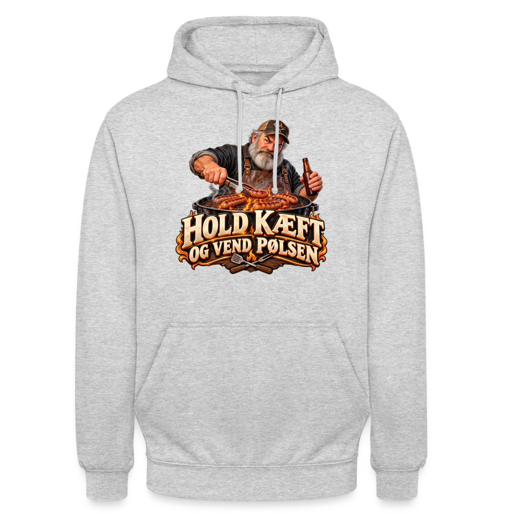 CityShirts - Hoodie - Hold kæft og vend pølsen - CS045 - lysegrå meleret