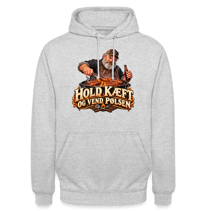 CityShirts - Hoodie - Hold kæft og vend pølsen - CS045 - lysegrå meleret