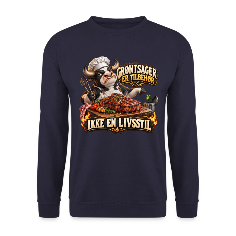 CityShirts - Sweatshirt - Grøntsager er tilbehør – Ikke en livsstil - CS053 - marineblå