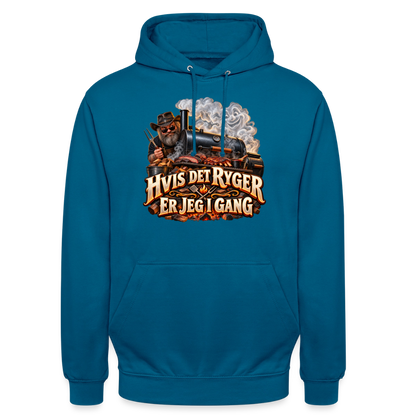 CityShirts - Hoodie - Hvis det ryger, er jeg i gang - CS051 - dybt havblå 