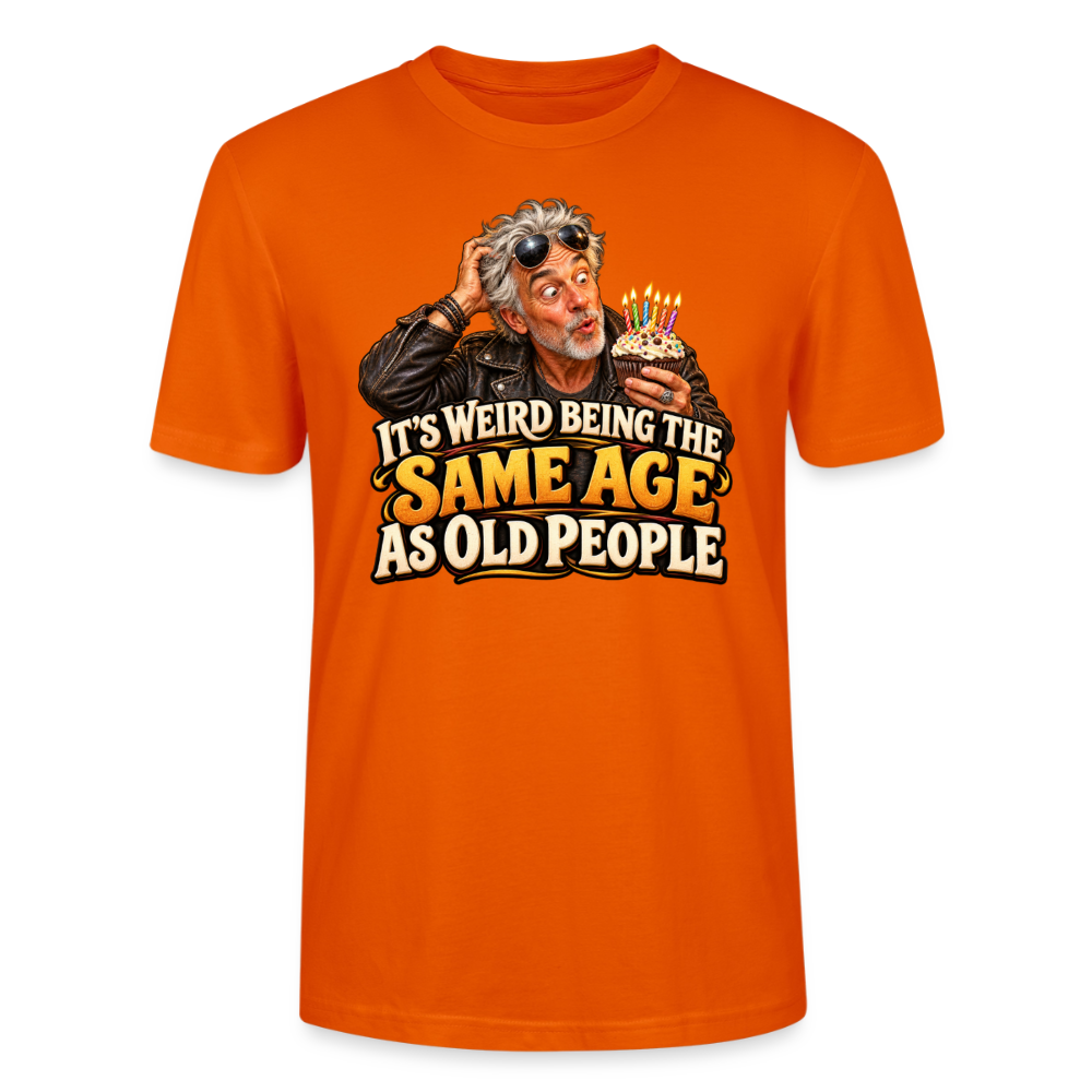 CityShirts - T-shirt - Same age as old people - CS018 - mørk orange