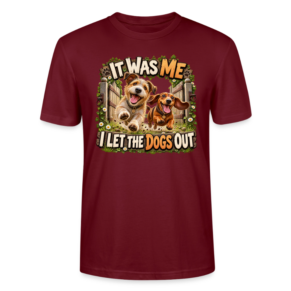 CityShirts - T-shirt - It was me – I let the dogs out - CS013 - burgunder-rød