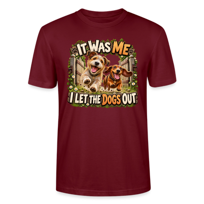 CityShirts - T-shirt - It was me – I let the dogs out - CS013 - burgunder-rød