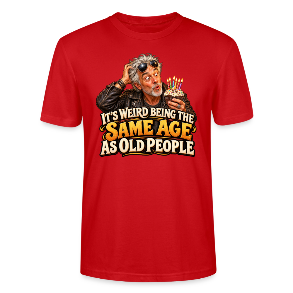 CityShirts - T-shirt - Same age as old people - CS018 - rød