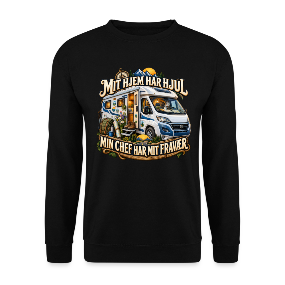 CityShirts - Sweatshirt - Mit hjem har hjul – Min chef har mit fravær - CS040 - sort