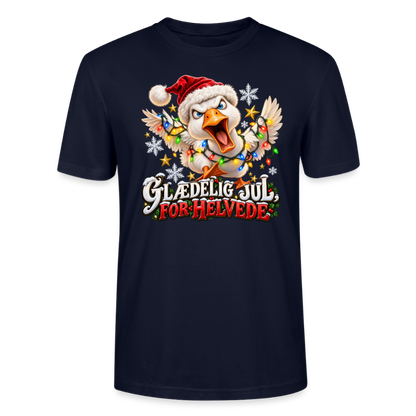 CityShirts - T-shirt - Glædelig jul, for helvede – julegås - CS025 - marineblå
