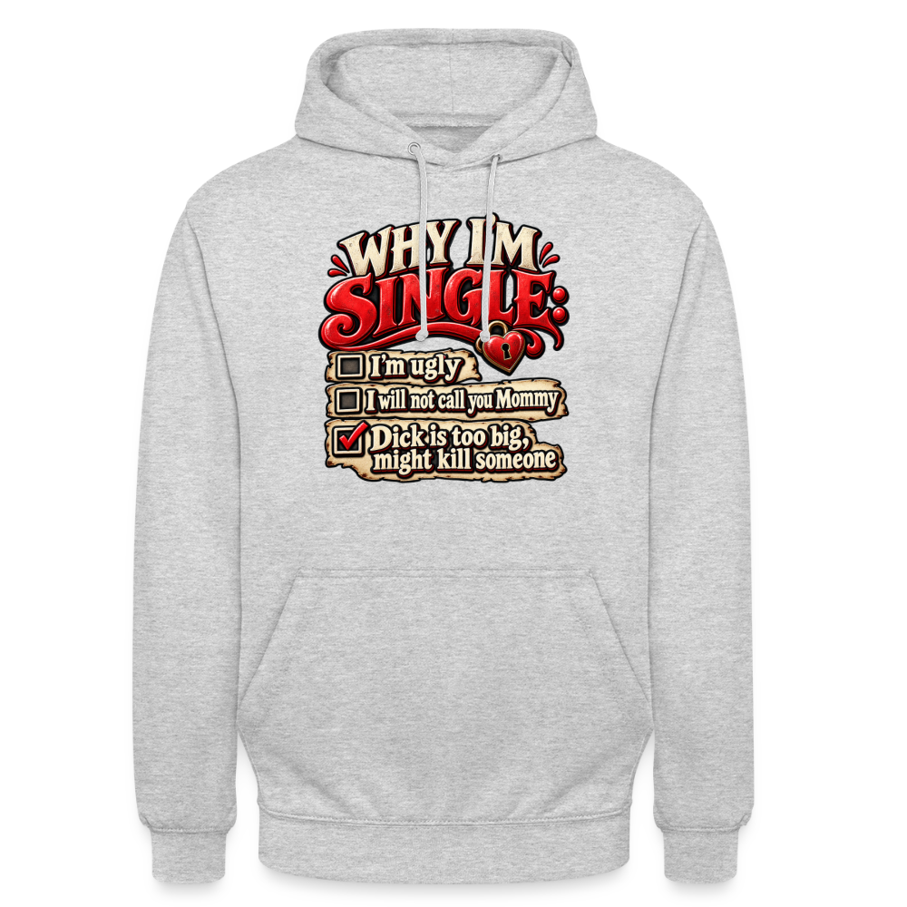 CityShirts - Hoodie - Why I’m Single - CS007 - lysegrå meleret
