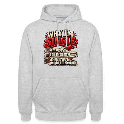 CityShirts - Hoodie - Why I’m Single - CS007 - lysegrå meleret