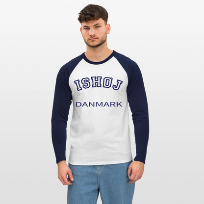 CityShirt - Baseball T-Shirt - Ishøj - hvid/marineblå