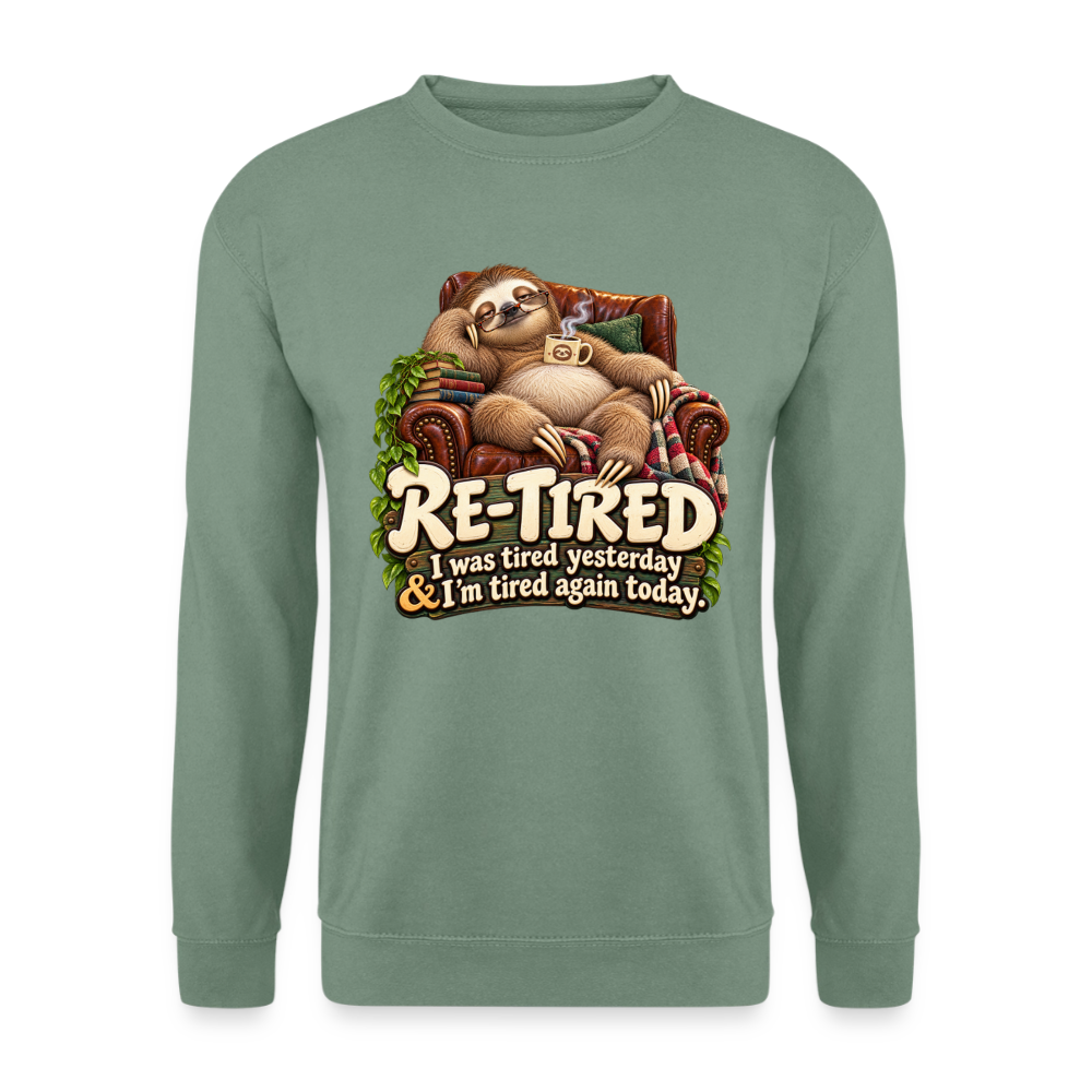 CityShirts - Sweatshirt - Re-tired – Tired again today - CS009 - grågrøn