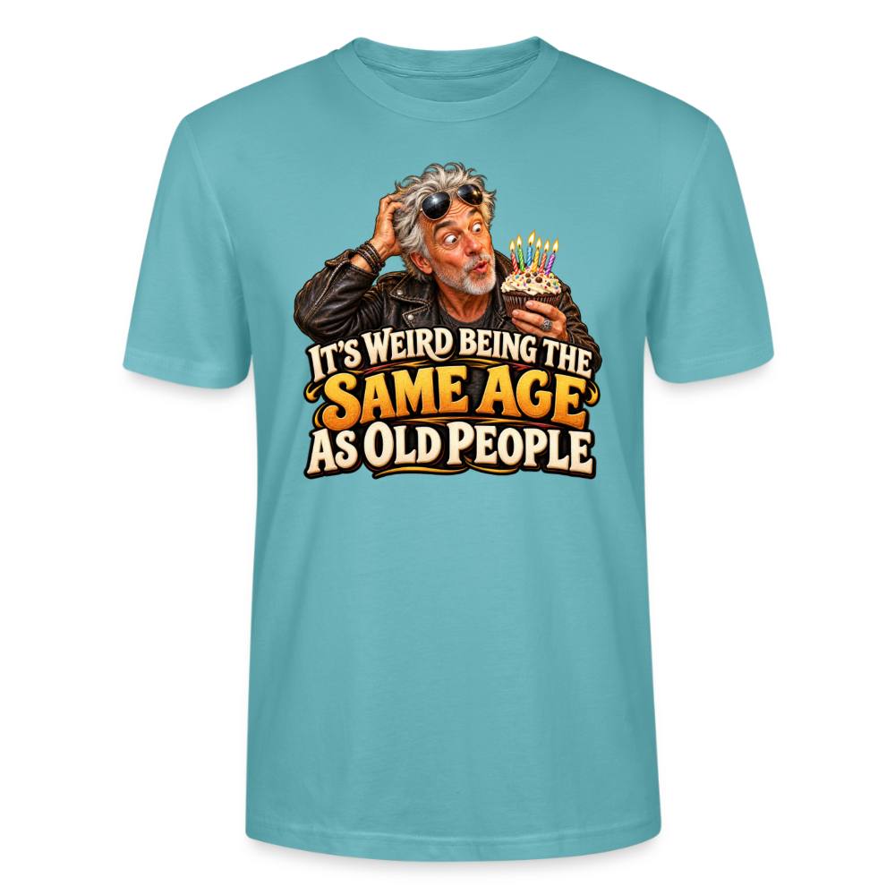 CityShirts - T-shirt - Same age as old people - CS018 - pastelturkis