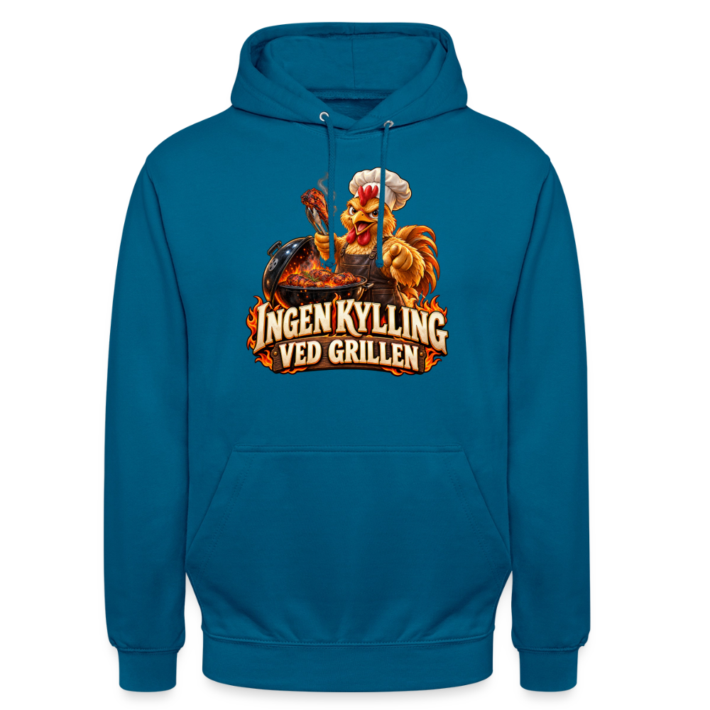 CityShirts - Hoodie - Ingen kylling ved grillen - CS054 - dybt havblå 