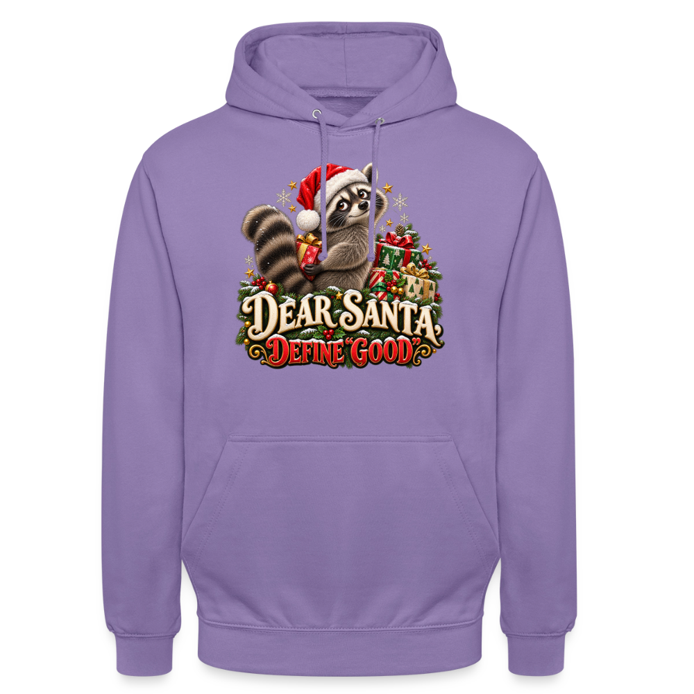 CityShirts - Hoodie - Dear Santa, define good – julevaskebjørn - CS028 - lavendel