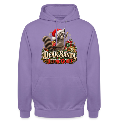CityShirts - Hoodie - Dear Santa, define good – julevaskebjørn - CS028 - lavendel
