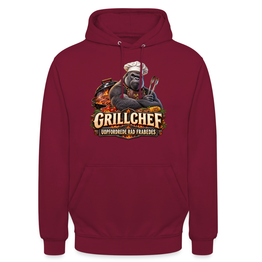 CityShirts - Hoodie - Grillchef – Uopfordrede råd frabedes - CS047 - bordeaux