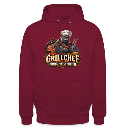 CityShirts - Hoodie - Grillchef – Uopfordrede råd frabedes - CS047 - bordeaux