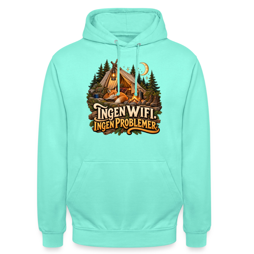 CityShirts - Hoodie - Ingen WiFi. Ingen problemer. - CS036 - mint