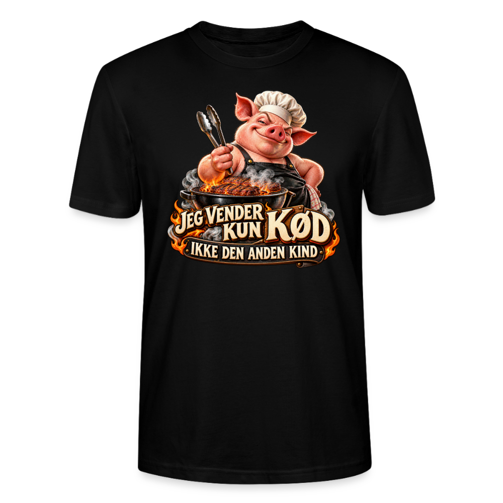 CityShirts - T-shirt - Jeg vender kun kød – Ikke den anden kind - CS044 - sort