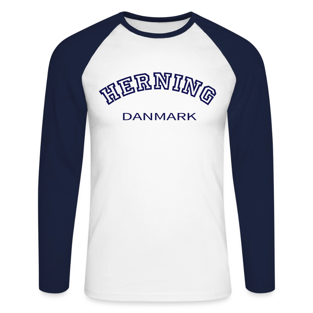 CityShirt - Baseball T-Shirt - Herning - hvid/marineblå