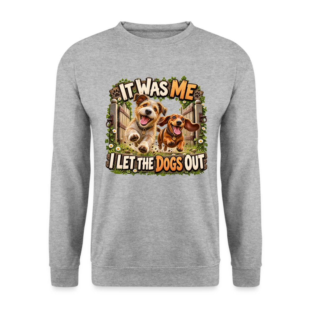 CityShirts - Sweatshirt - It was me – I let the dogs out - CS013 - hvidgrå meleret