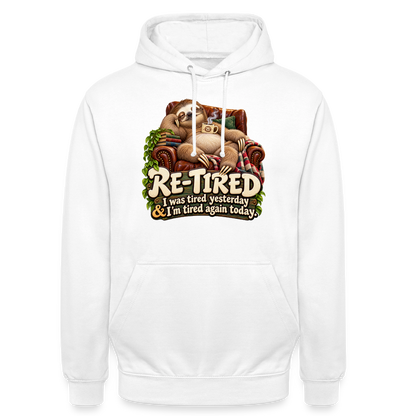 CityShirts - Hoodie - Re-tired – Tired again today - CS009 - hvid