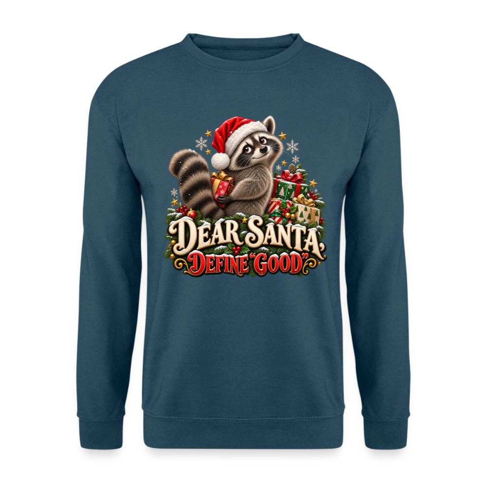 CityShirts - Sweatshirt - Dear Santa, define good – julevaskebjørn - CS028 - indigoblå