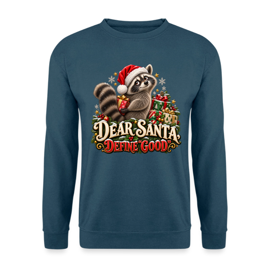 CityShirts - Sweatshirt - Dear Santa, define good – julevaskebjørn - CS028 - indigoblå