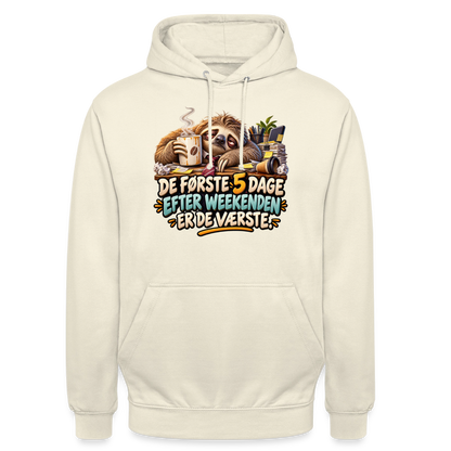 CityShirts - Hoodie - De første 5 dage efter weekenden er de værste - CS023 - vaniljemilkshake