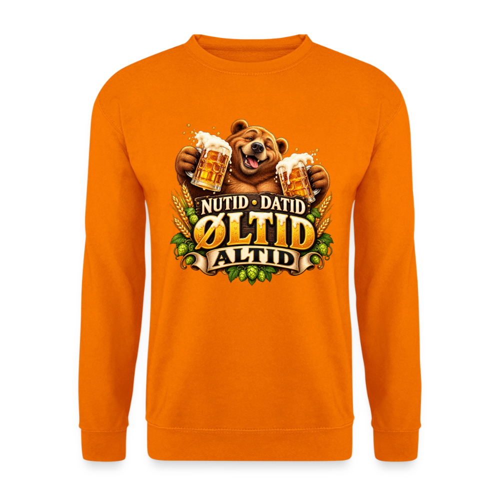 CityShirts - Sweatshirt - Nutid, datid, øltid – altid - CS006 - orange