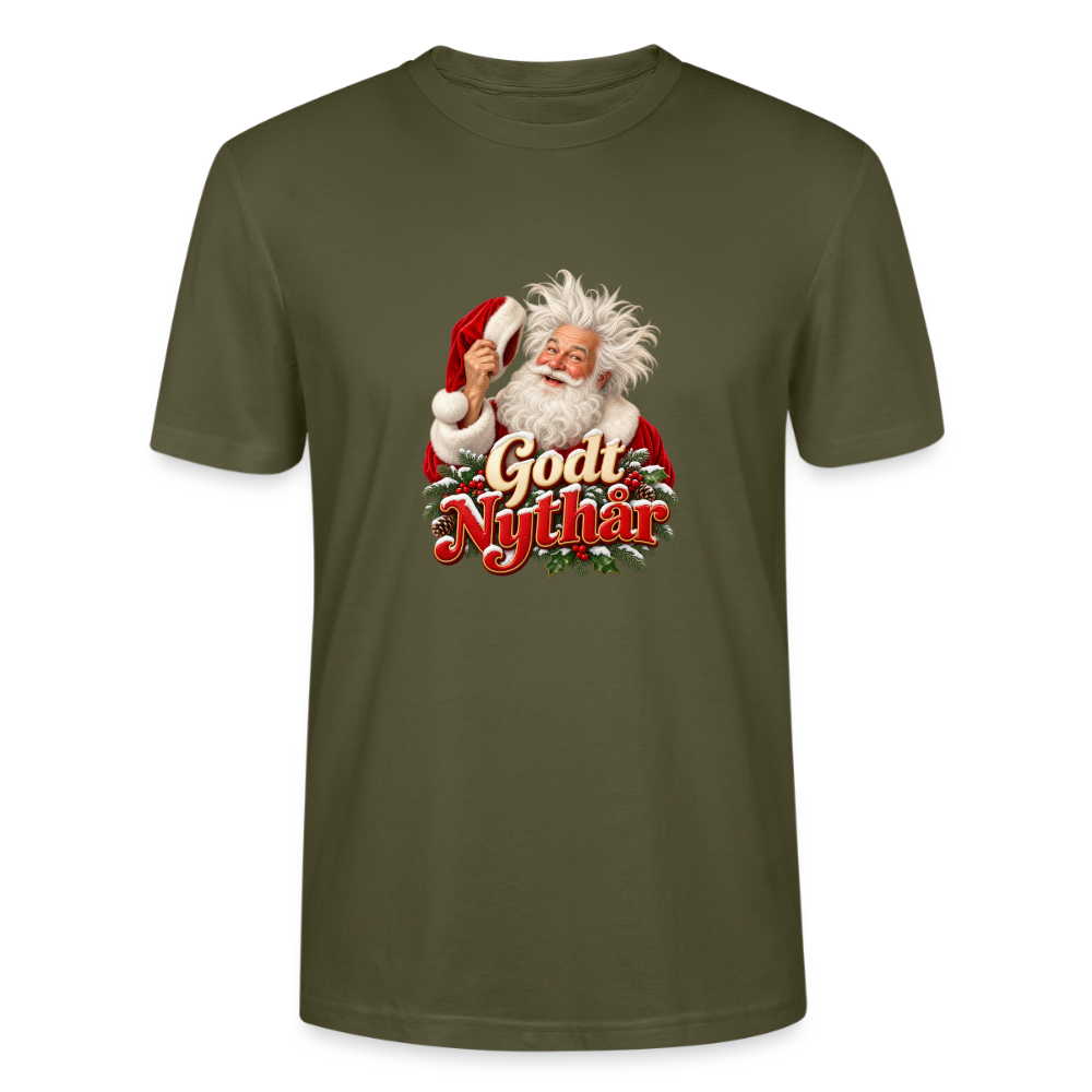 CityShirts - T-shirt - Godt Nythår – julemand med morgenhår - CS061 - khaki