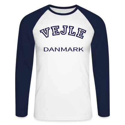 CityShirt - Baseball T-Shirt - Vejle - hvid/marineblå