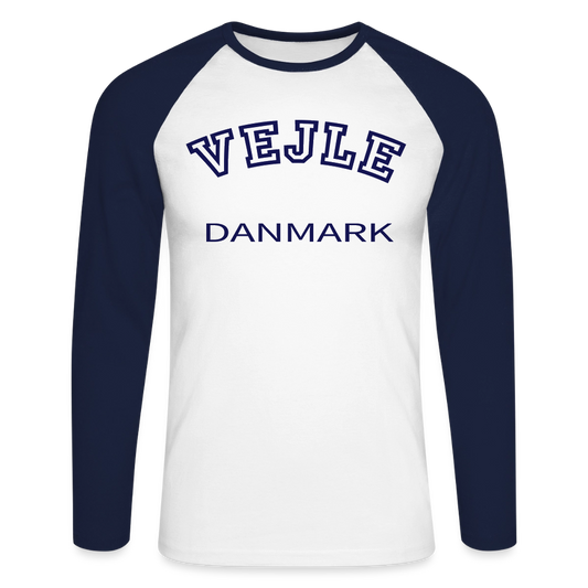 CityShirt - Baseball T-Shirt - Vejle - hvid/marineblå